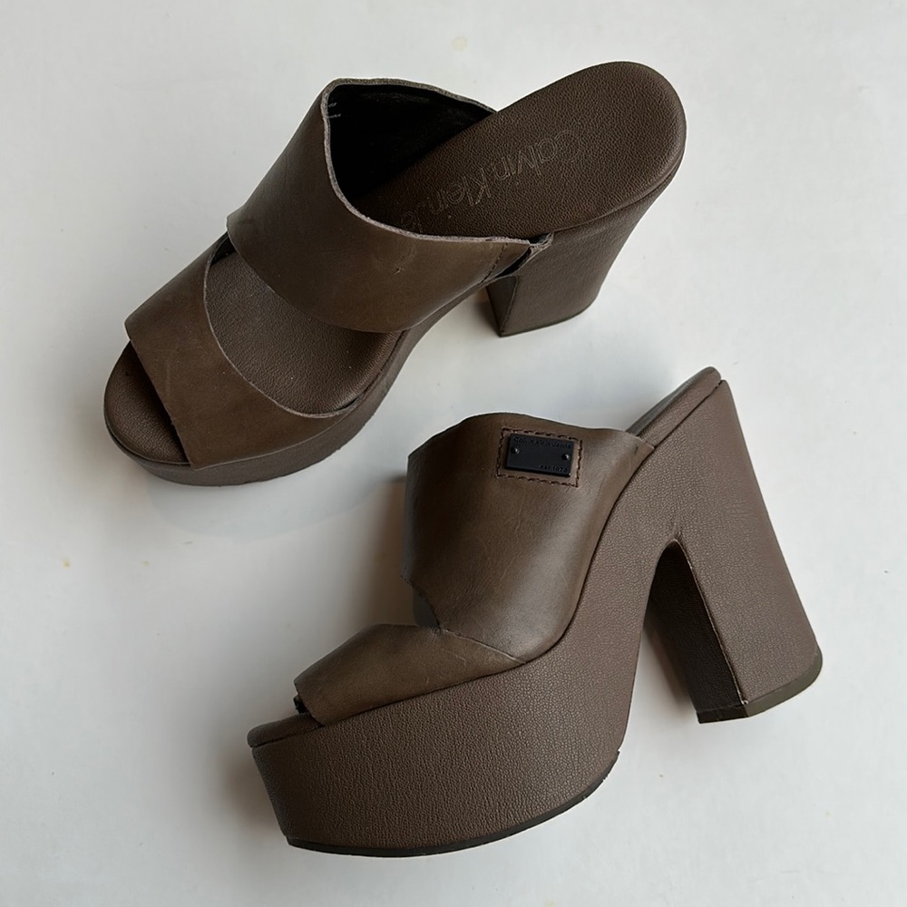 Calvin Klein Brown Leather Pumps